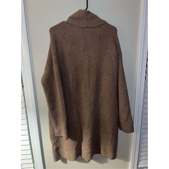 J. Crew Long Blazer Cardigan Tan Wool Alpaca Large - Picture 5 of 6